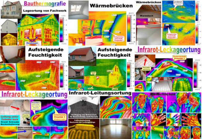 div. Anwendungen der Bauthermografie/Leckortung (Link zu 2,7 MByte Datei zum Thema)